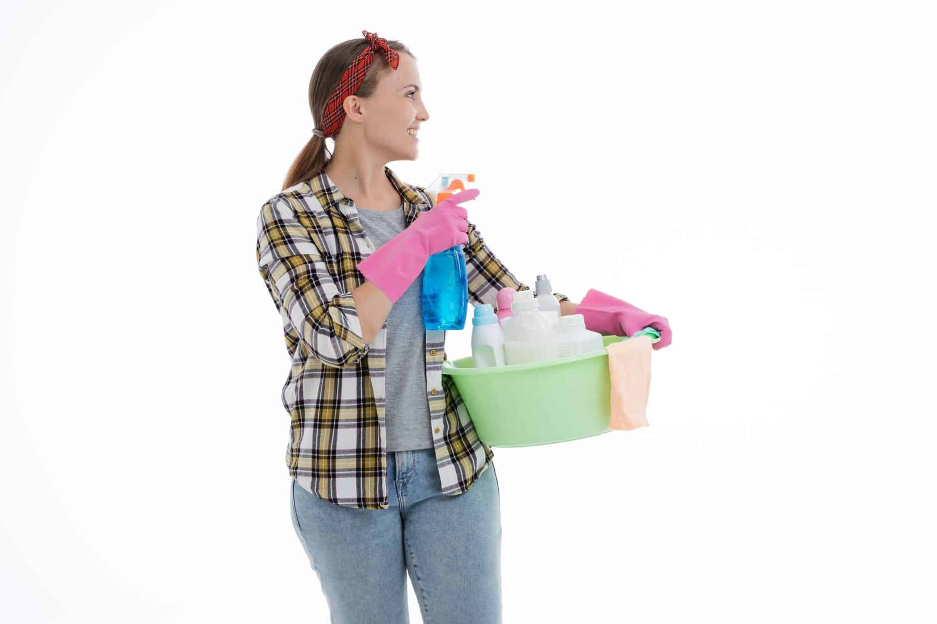 Cleaner ready to start a cleaning business with supplies and van
